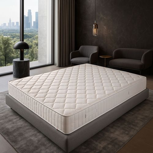 Matelas Mousse 140x200 Cm Ignifuge - 25 Cm D'épaisseur - Soutien Ferme En Polyester Haut De Gamme