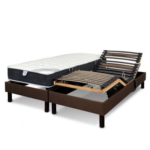 Lit Électrique 80x200 Sommier à Lattes, Matelas Ressorts Essenzia Zen