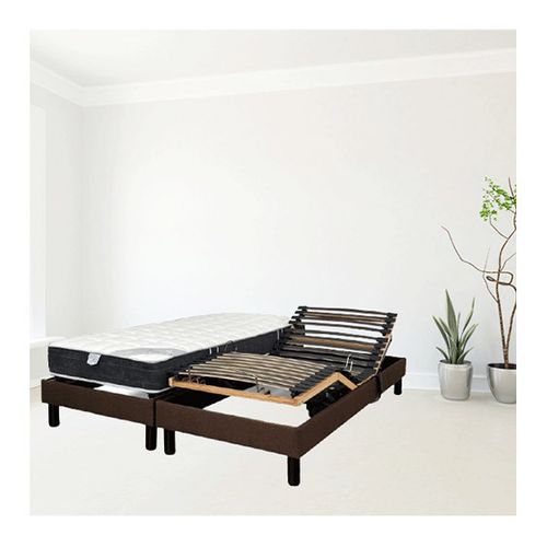 Sommier Electrique Essenzia Zen Detente Marron 90x200 Lattes
