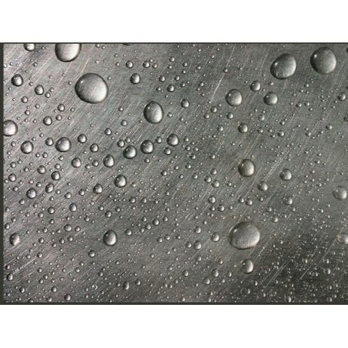 Papier Peint Surface En Acier Avec Gouttes D'eau 350 X 270 Cm Gris