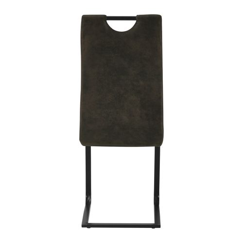 Gardner-chaise Microfibre Marron Foncé Pieds Métal Noir (x2)