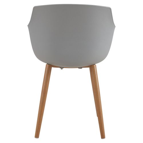 Andrea-chaise Scandinave Gris Pied Métal Effet Bois (x2)