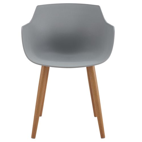 Andrea-chaise Scandinave Gris Pied Métal Effet Bois (x2)