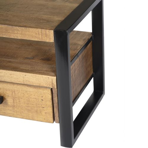 Dacca-meuble TV 120 Cm En Bois Massif Et Métal