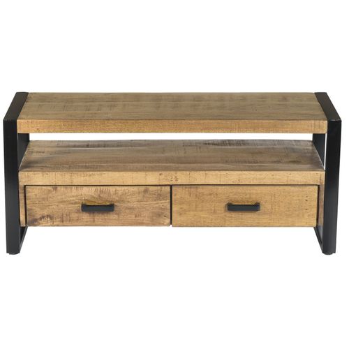 Dacca-meuble TV 120 Cm En Bois Massif Et Métal