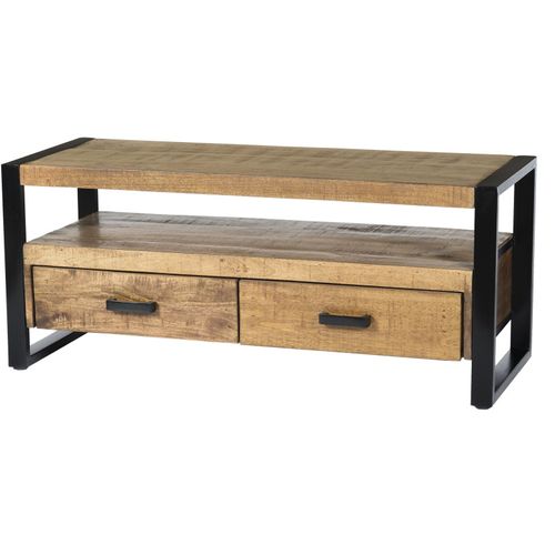 Dacca-meuble TV 120 Cm En Bois Massif Et Métal