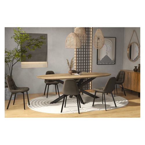 Stellia-chaise En Velours Marron (x2)