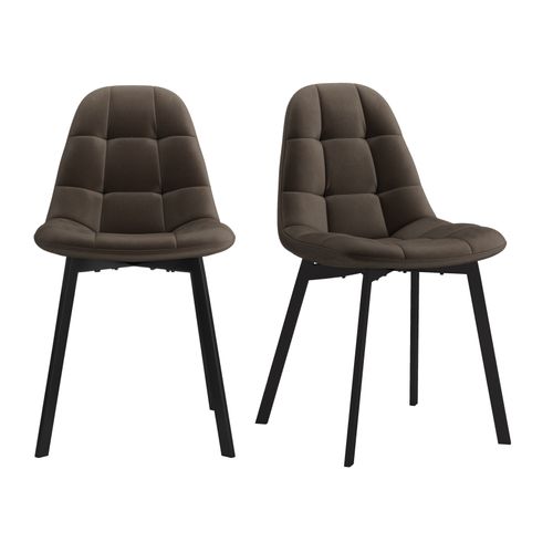 Stellia-chaise En Velours Marron (x2)