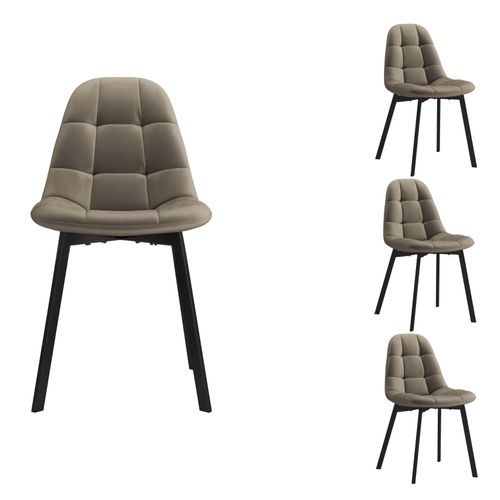 Stellia-chaise En Velours Taupe Clair (x4)