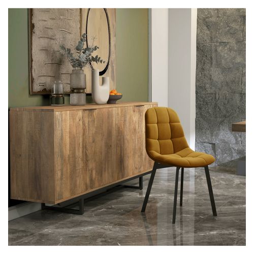 Stellia-chaise En Velours Moutarde (x4)