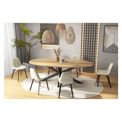 Stellia-chaise En Velours Beige (x2)