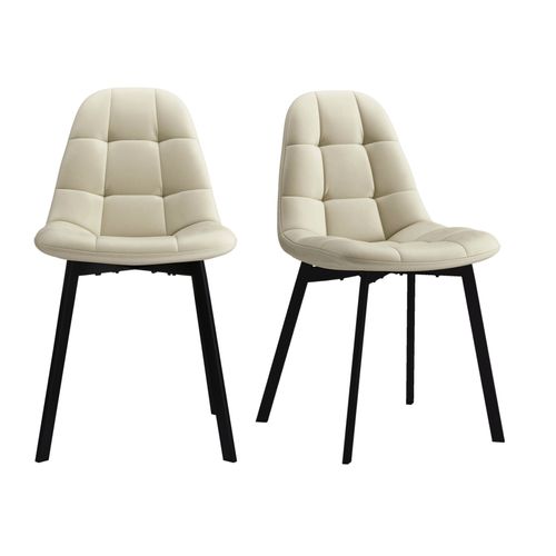 Stellia-chaise En Velours Beige (x2)