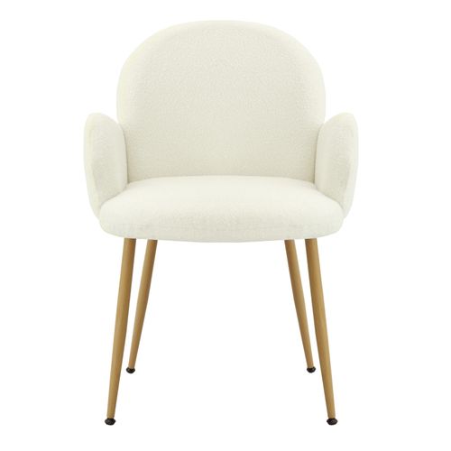 Alice-chaise En Tissu Cozy Ecru Et Acier Chêne (x2)