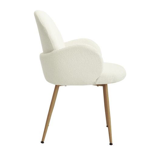 Alice-chaise En Tissu Cozy Ecru Et Acier Chêne (x2)