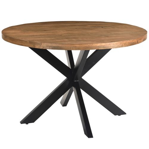 Bari-table à Manger Ronde 4 Personnes D120 Cm En Bois Massif