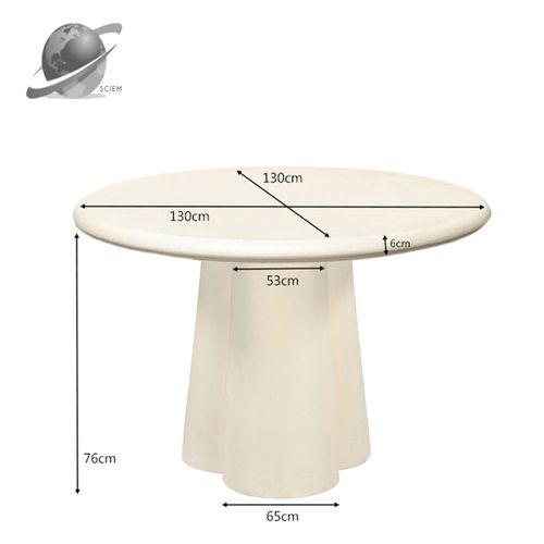 Figari-table à Manger Ronde 4 Personnes D130 Cm  Béton