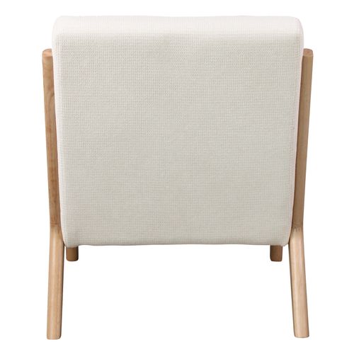 Zack-fauteuil En Bois Naturel Et Tissu Curly Ecru