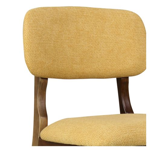 Cliff-tabouret De Bar En Bois Patiné Noyer Et Tissu Trendy Safran (x2)