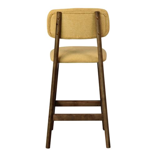 Cliff-tabouret De Bar En Bois Patiné Noyer Et Tissu Trendy Safran (x2)