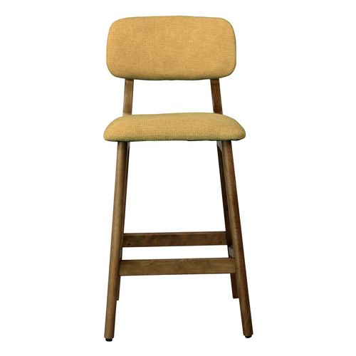 Cliff-tabouret De Bar En Bois Patiné Noyer Et Tissu Trendy Safran (x2)