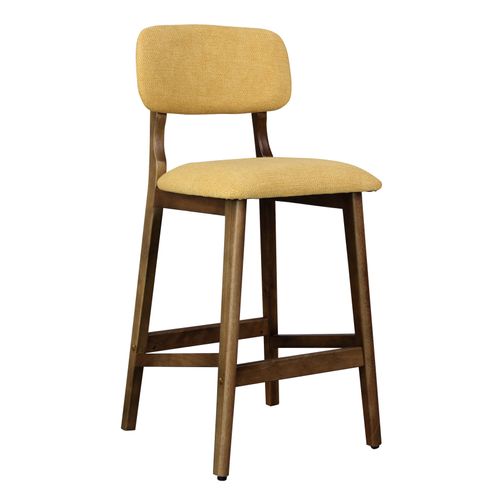 Cliff-tabouret De Bar En Bois Patiné Noyer Et Tissu Trendy Safran (x2)
