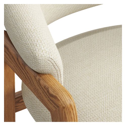 Wool-chaise En Frêne Naturel Et Tissu Trendy Ecru (x2)