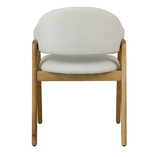 Wool-chaise En Frêne Naturel Et Tissu Trendy Ecru (x2)