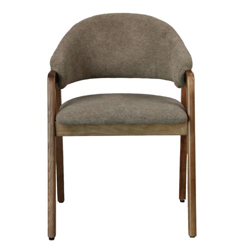 Wool-chaise En Tissu Softcellar Taupe Et Frêne Teinté Noyer (x2)