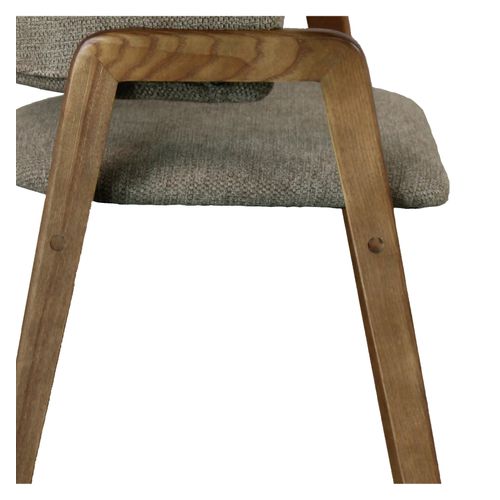 Wool-chaise En Tissu Softcellar Taupe Et Frêne Teinté Noyer (x2)