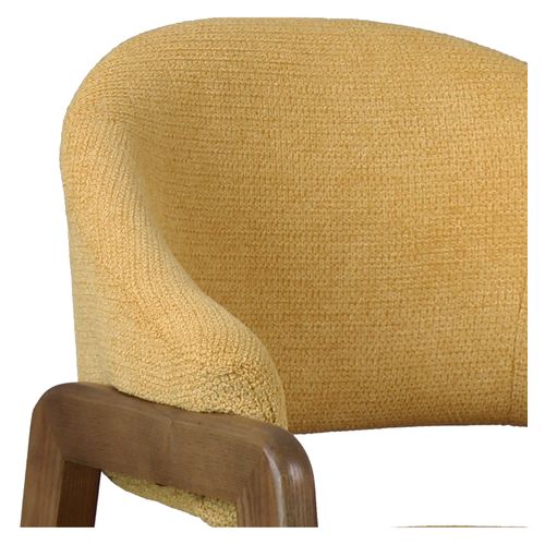 Wool-chaise Safran En Tisssu Softcellar Et Frêne Teinté Noyer (x2)