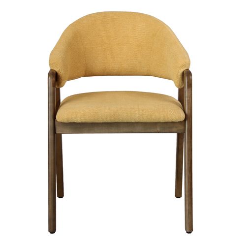 Wool-chaise Safran En Tisssu Softcellar Et Frêne Teinté Noyer (x2)