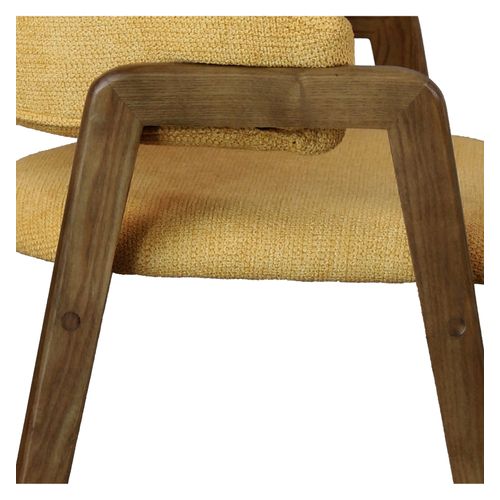 Wool-chaise Safran En Tisssu Softcellar Et Frêne Teinté Noyer (x2)