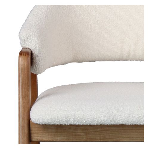 Wool-chaise En Tissu Curly Ecru Et Frêne Naturel (x2)