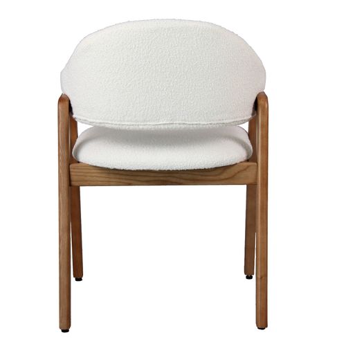 Wool-chaise En Tissu Curly Ecru Et Frêne Naturel (x2)