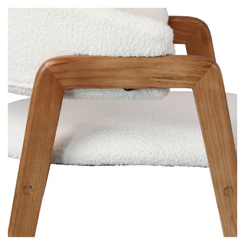 Wool-chaise En Tissu Curly Ecru Et Frêne Naturel (x2)