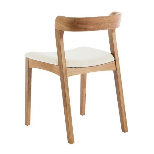 Tina-chaise En Chêne Massif Et Tissu Bliss Ecru (x2)