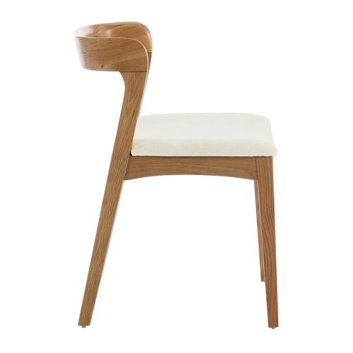 Tina-chaise En Chêne Massif Et Tissu Bliss Ecru (x2)