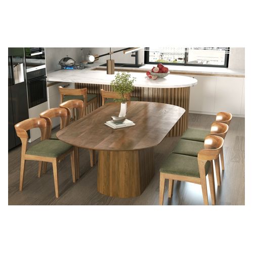 Tina-chaise En Chêne Massif Et Tissu Bliss Sauge (x2)