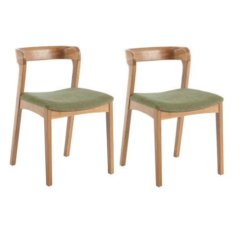 Tina-chaise En Chêne Massif Et Tissu Bliss Sauge (x2)
