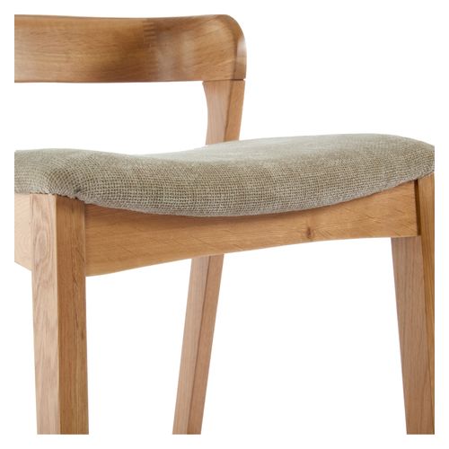 Tino-tabouret De Bar En Chêne Massif Et Tissu Bliss Sable