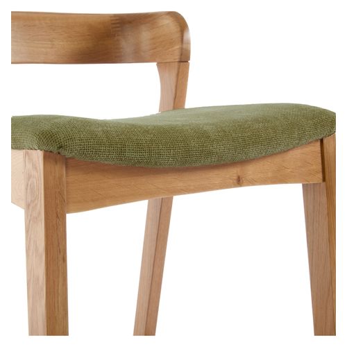 Tino-tabouret De Bar En Chêne Massif Et Tissu Bliss Sauge