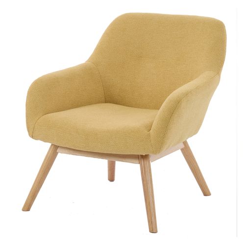 Malmo-fauteuil En Bois Naturel Et Tissu Trendy Safran