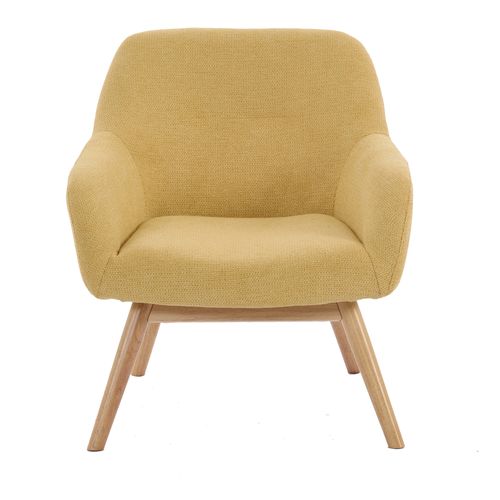 Malmo-fauteuil En Bois Naturel Et Tissu Trendy Safran