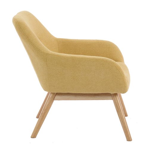 Malmo-fauteuil En Bois Naturel Et Tissu Trendy Safran