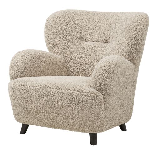 Winy-fauteuil Lounge En Tissu Bouclé Marron Clair
