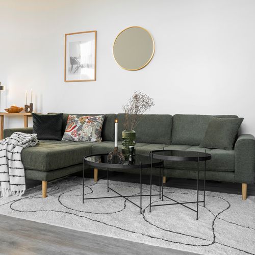 Roma-table Basse Acier Noir Et Verre D.48cm