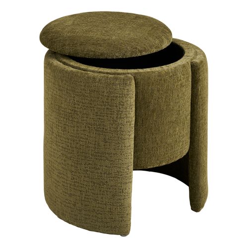 Watt- Pouf En Tissu Vert Ø42 Cm