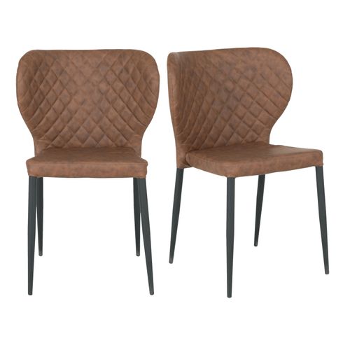 Vars-chaise En Cuir Synthétique Marron (x2)