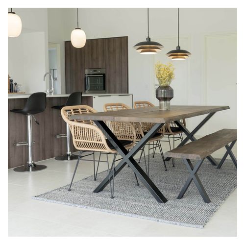 Rio-fauteuil De Table En Rattan Naturel Et Métal (x2)