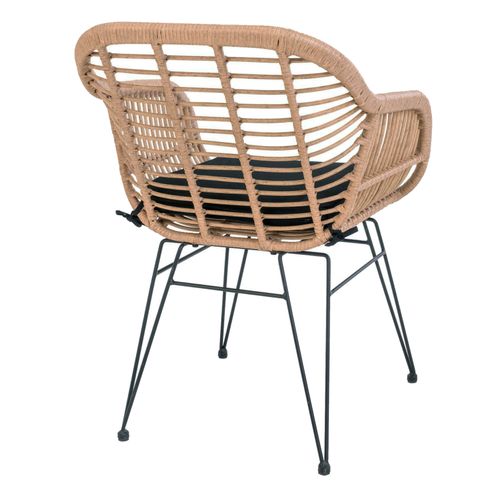 Rio-fauteuil De Table En Rattan Naturel Et Métal (x2)